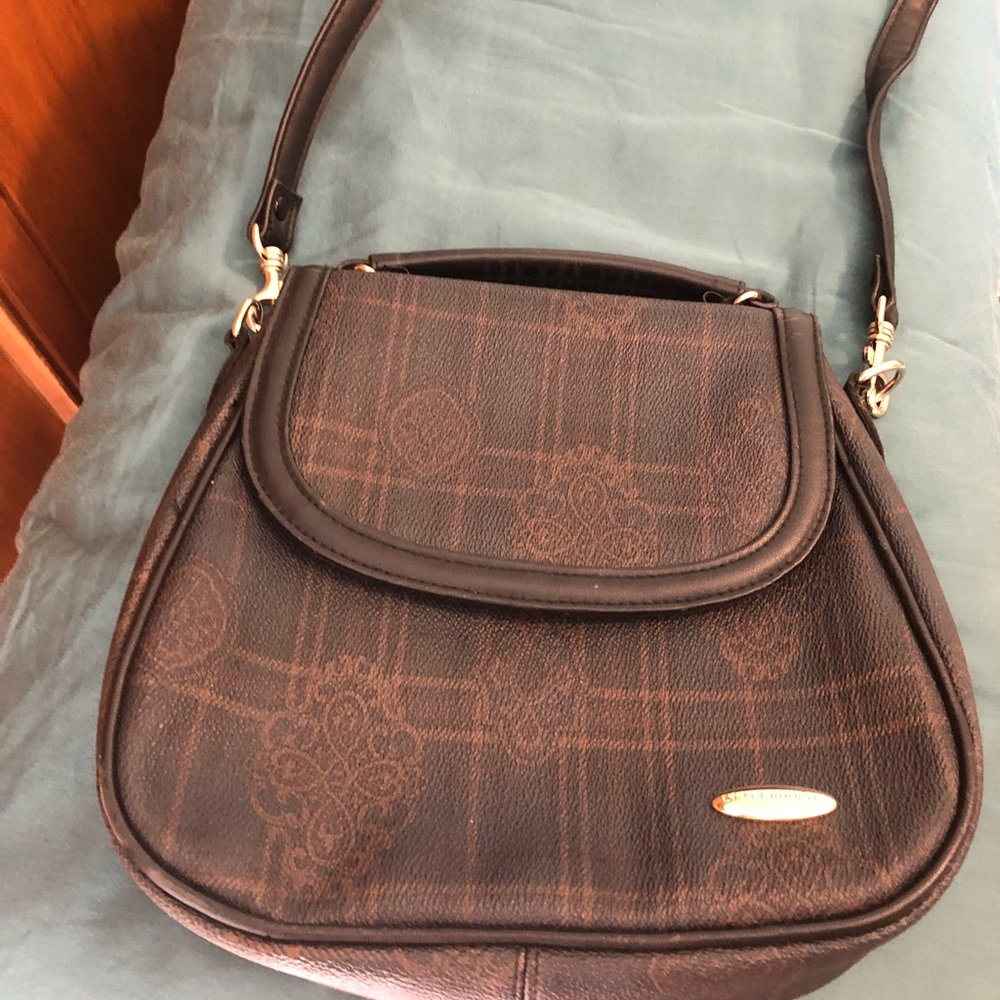 Black patterned shoulder bag